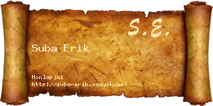 Suba Erik névjegykártya